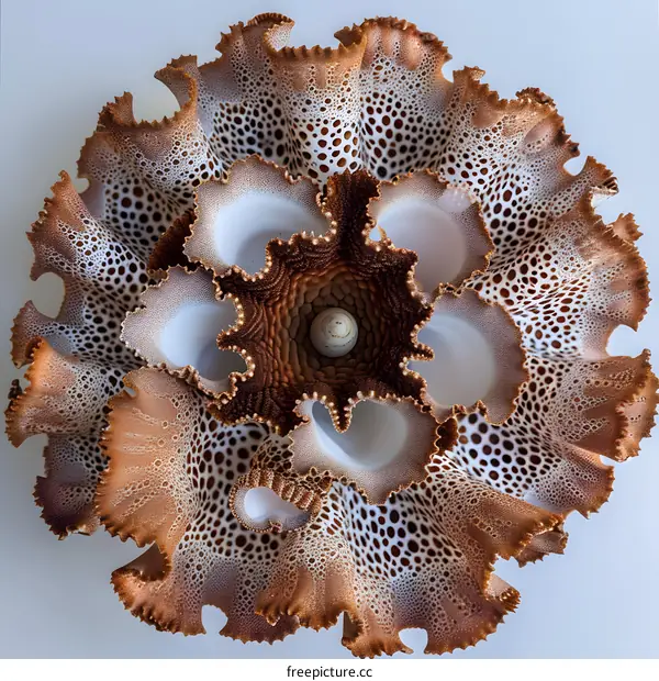 Close Up View of a Brown and White Seashell