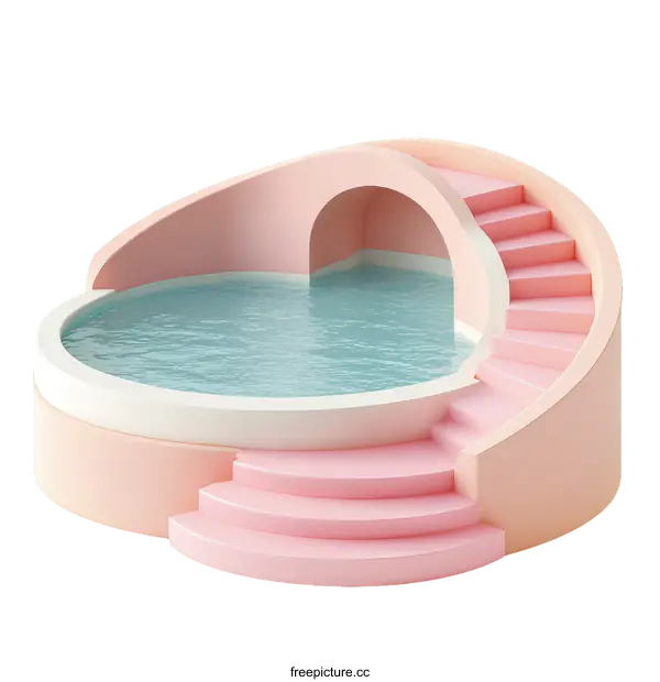 [Transparent Background PNG]Abstract Minimalist Pool Design Illustration