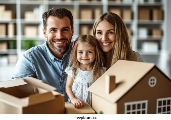 Happy Family Moving Into a New Home