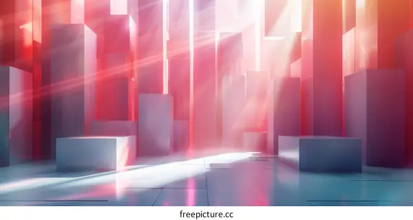 Futuristic Geometric Shapes under Bright Lights