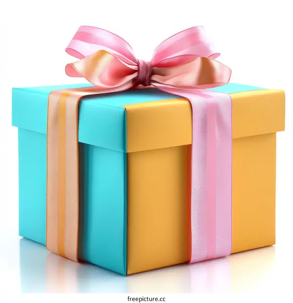 Colorful Gift Box with Ribbon Bow
