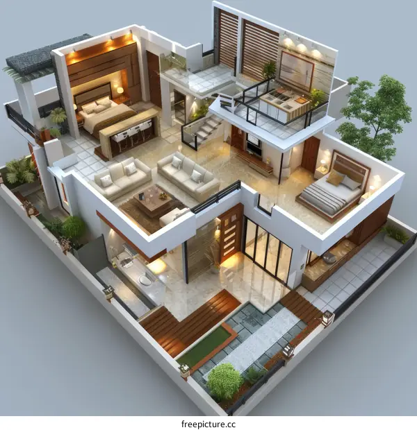 Realistic 3D Home Interior Design Rendering