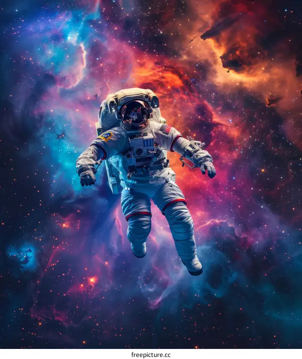 Astronaut Exploring the Wonders of a Nebula