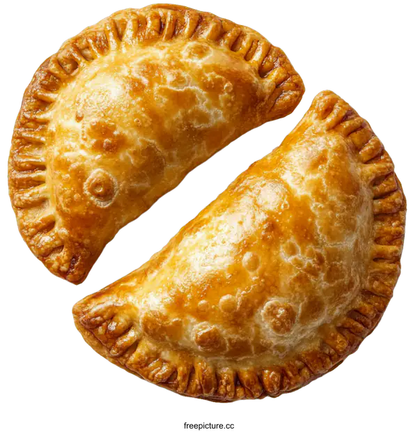 [Transparent Background PNG]Delicious Golden Empanadas Close-Up
