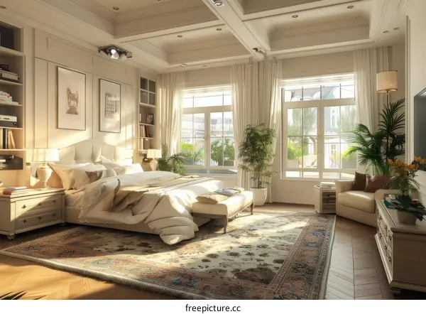 Elegant Classic Bedroom Interior Design Illustration