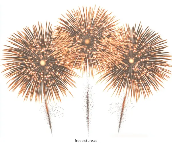 Stunning Fireworks Display Against a White Background