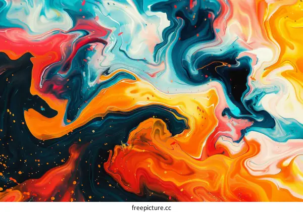 Colorful liquid is flowing