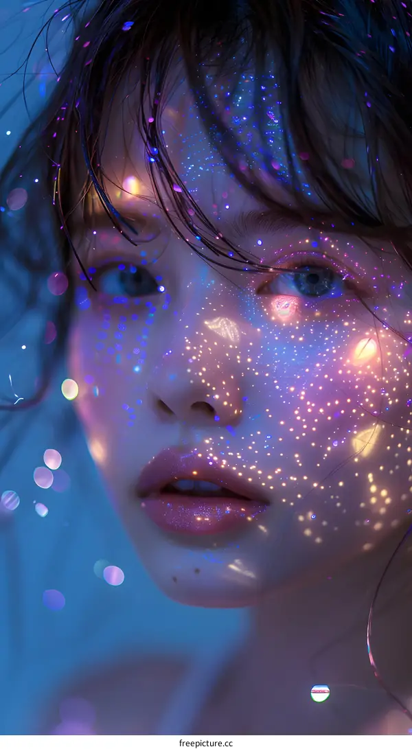 Woman with Galaxy Makeup