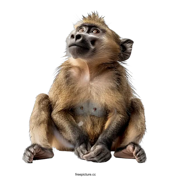 [Transparent Background PNG]Vervet Monkey Looking Up