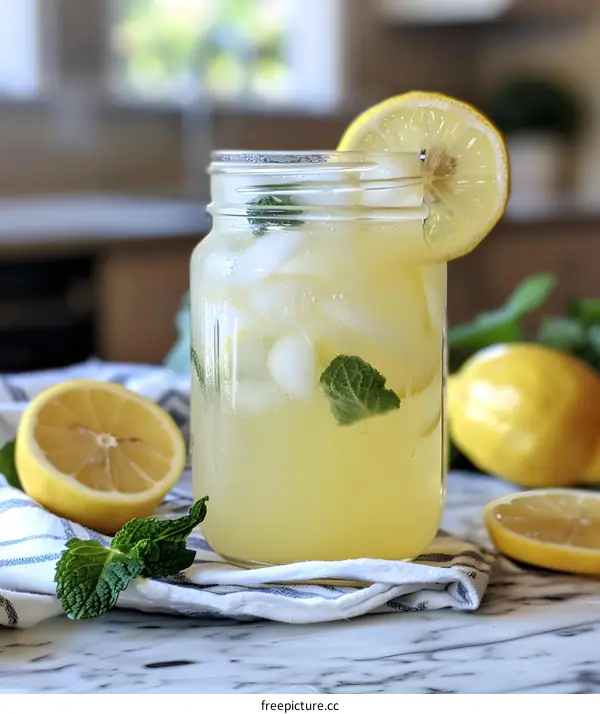 Refreshing Summer Lemonade with Mint and Lemon