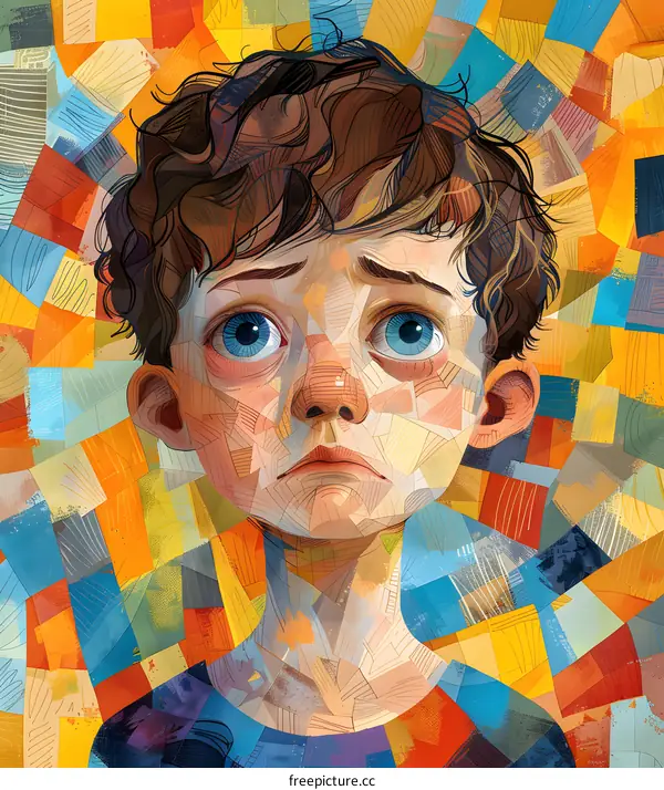 Colorful portrait of a boy