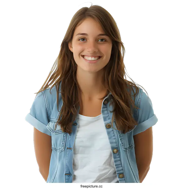 [Transparent Background PNG]Portrait of a Smiling Young Woman