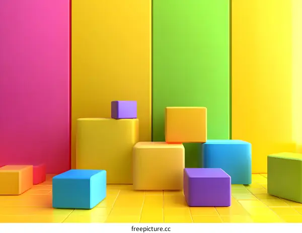 Abstract Colorful Blocks Background