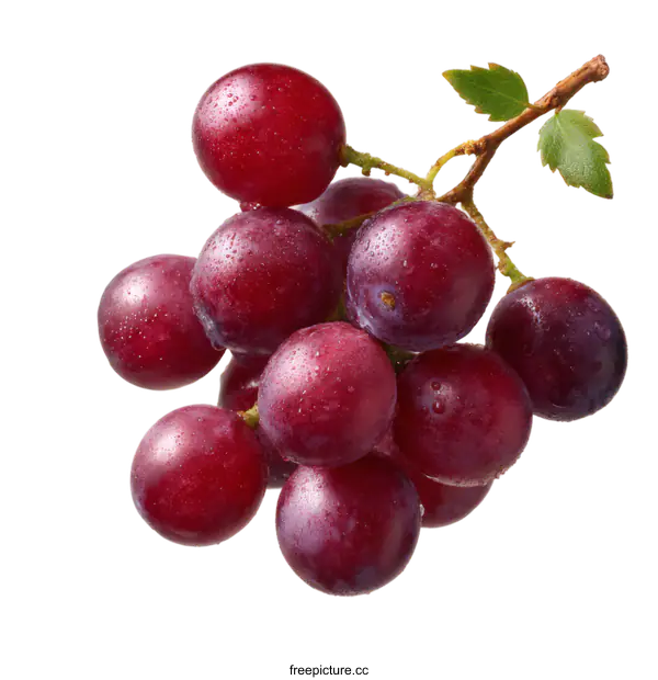 [Transparent Background PNG]Close up of a bunch of fresh red grapes