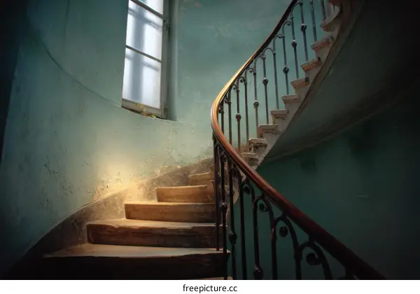 Spiral Staircase in a Vintage Building