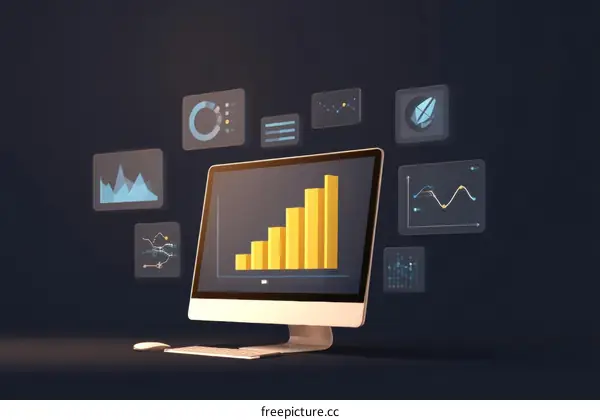 Modern Data Visualization Computer Screen