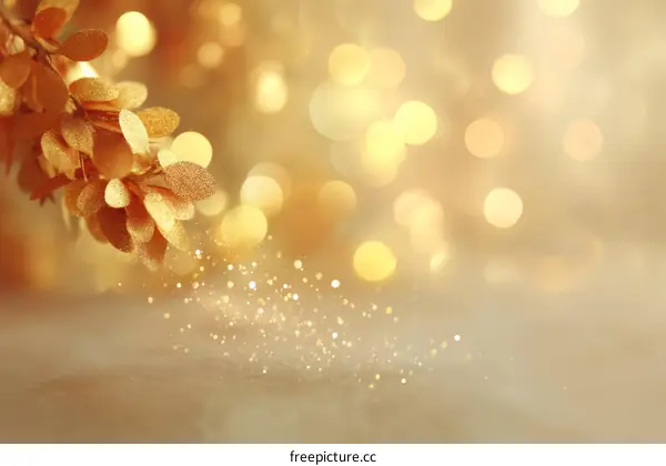Golden Festive Background with Glitter