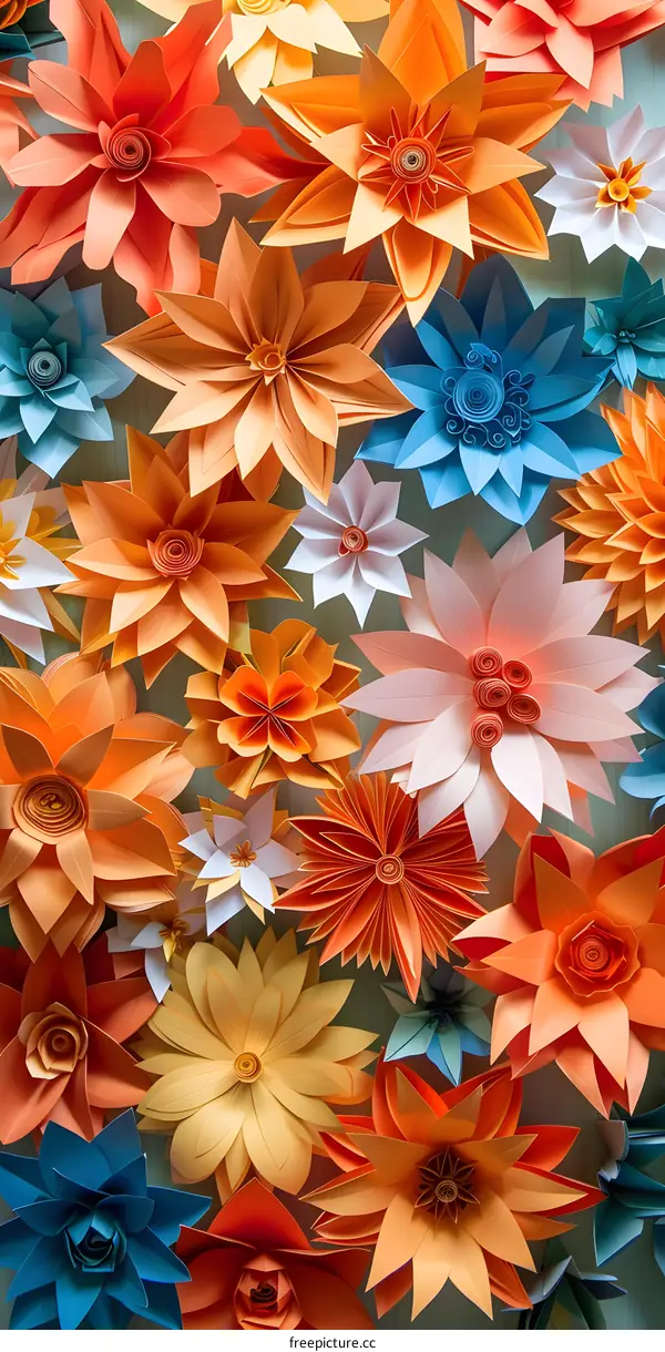 Colorful paper flowers