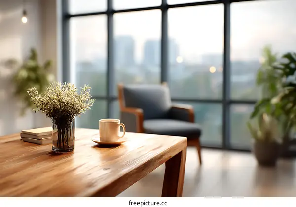 Cozy Corner with Coffee and City Views