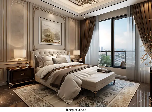 European-style luxury bedroom
