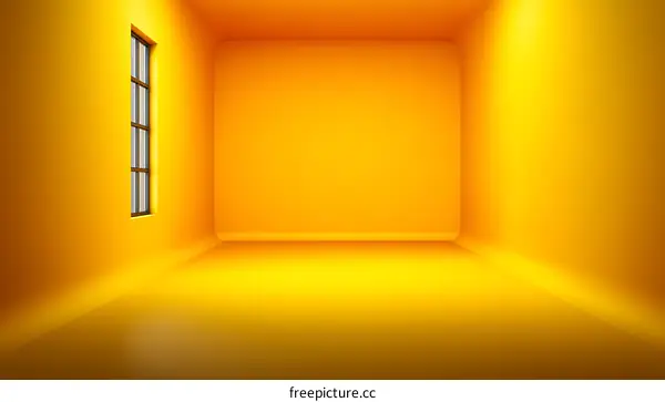 Empty Yellow Room with Window Illustration