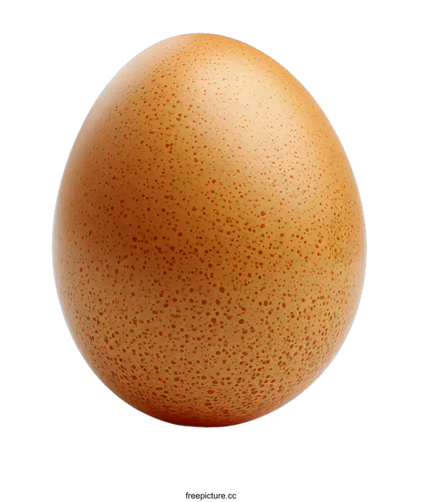 [Transparent Background PNG]Single Brown Egg Isolated on White Background