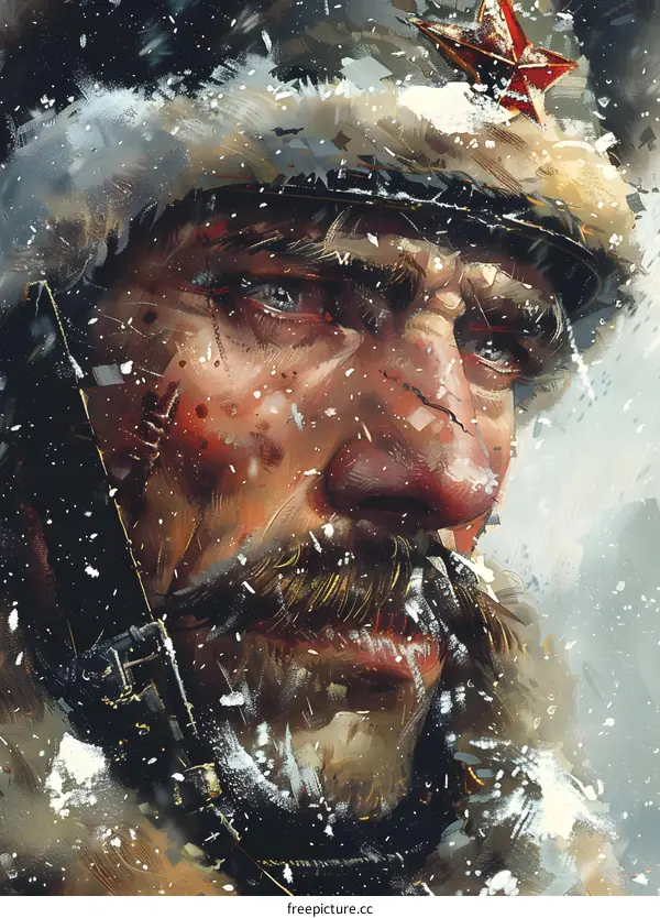 Portrait of a man in a fur hat