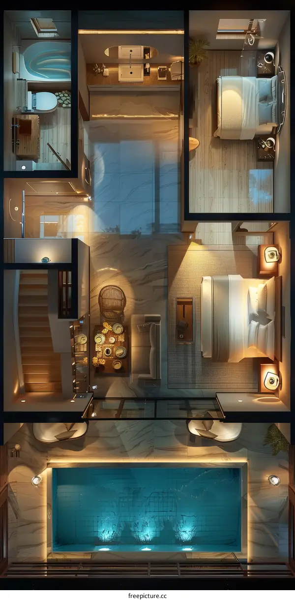 Luxury Home Floor Plan with Swimming Pool