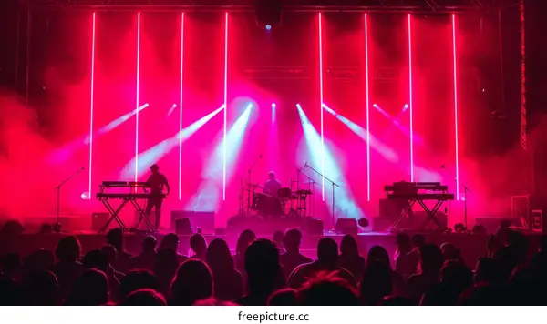 Electronic music concert with a large crowd