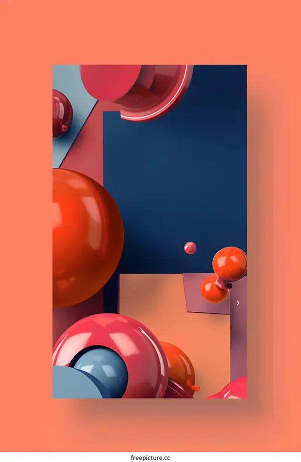Abstract 3D  Background with Colorful Spheres