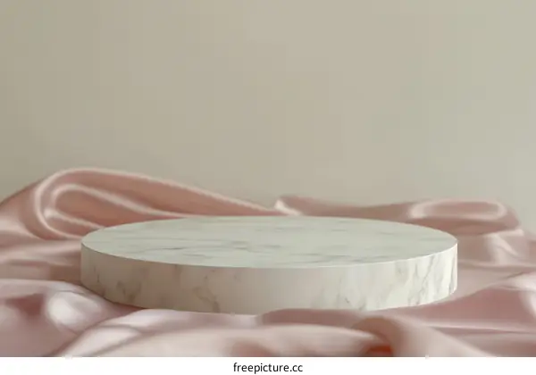 Elegant Marble Display Stand with Satin Background