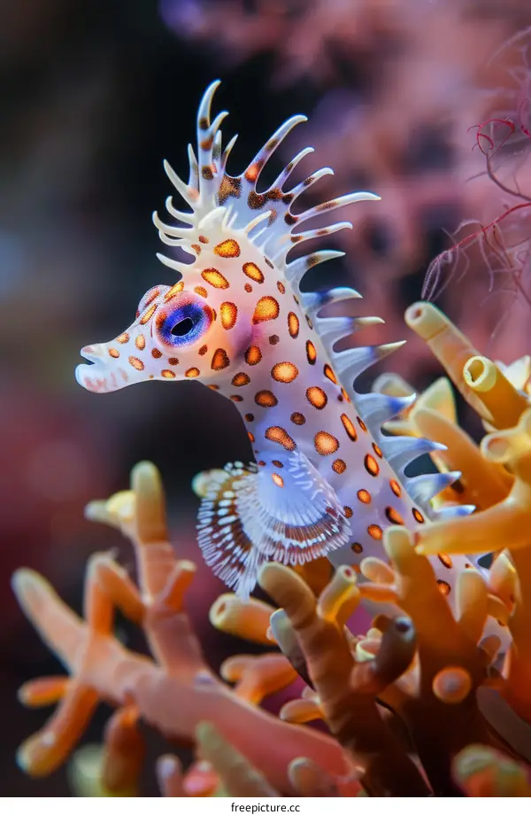 Ornate Ghost Pipefish in a Colorful Coral Reef