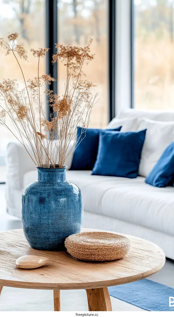Cozy Living Room Decor with Dried Flowers