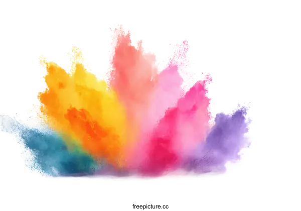[Transparent Background PNG]Colorful Powder Explosion Abstract Art
