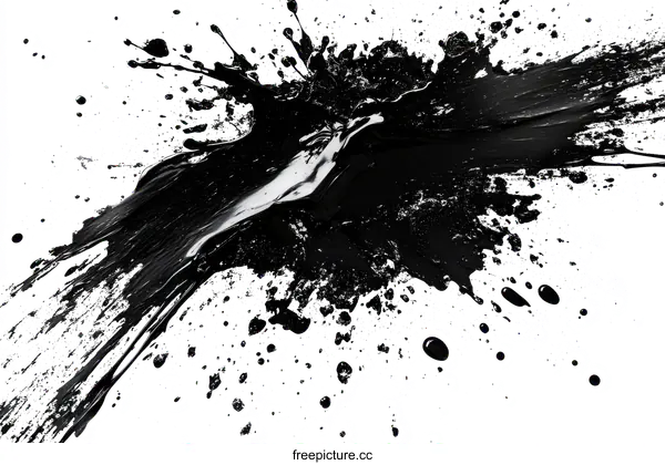 [Transparent Background PNG]Abstract Ink Splatters and Drips Art