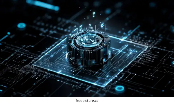 Futuristic Gear Technology Illustration