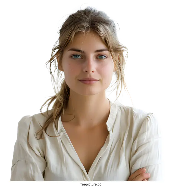 [Transparent Background PNG]Portrait of a Confident Young Woman