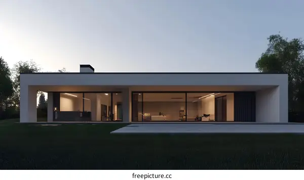 Modern Minimalist House Exterior Design With Large Windows