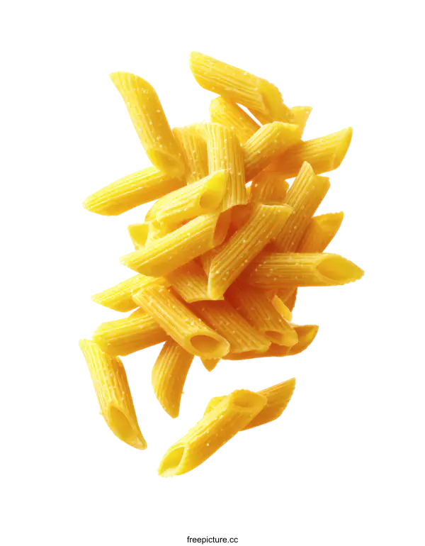 [Transparent Background PNG]Pile of Penne Pasta Falling