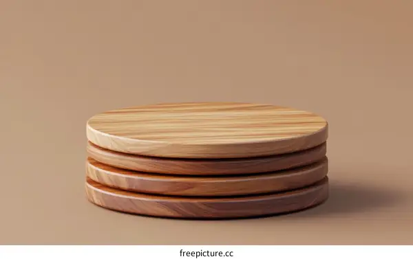Wooden Display Podium Minimalist Background