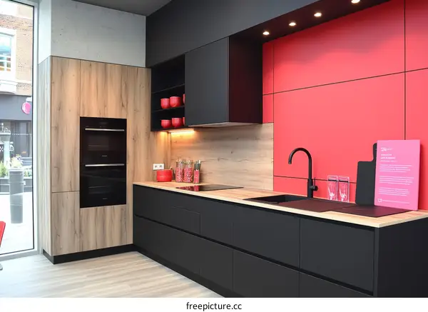Modern Kitchen Design with Contrasting Colors