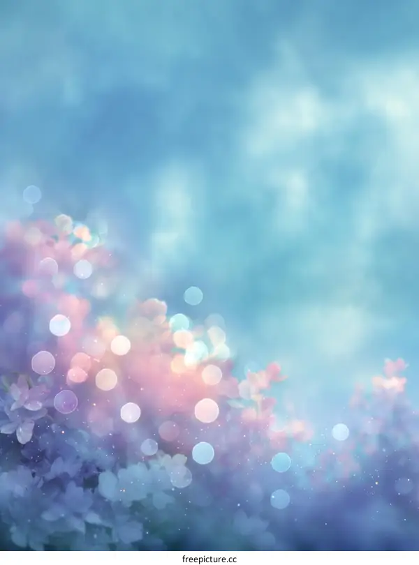 Beautiful Pastel Floral Background with Bokeh