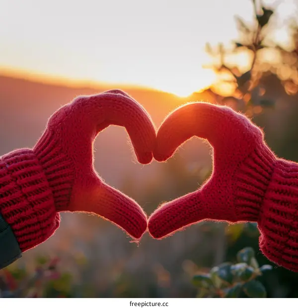 Two people making a heart shape with their hands