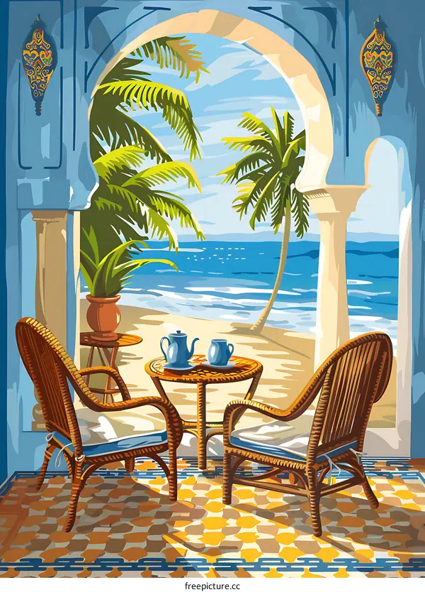 Tropical Beach View From Archway