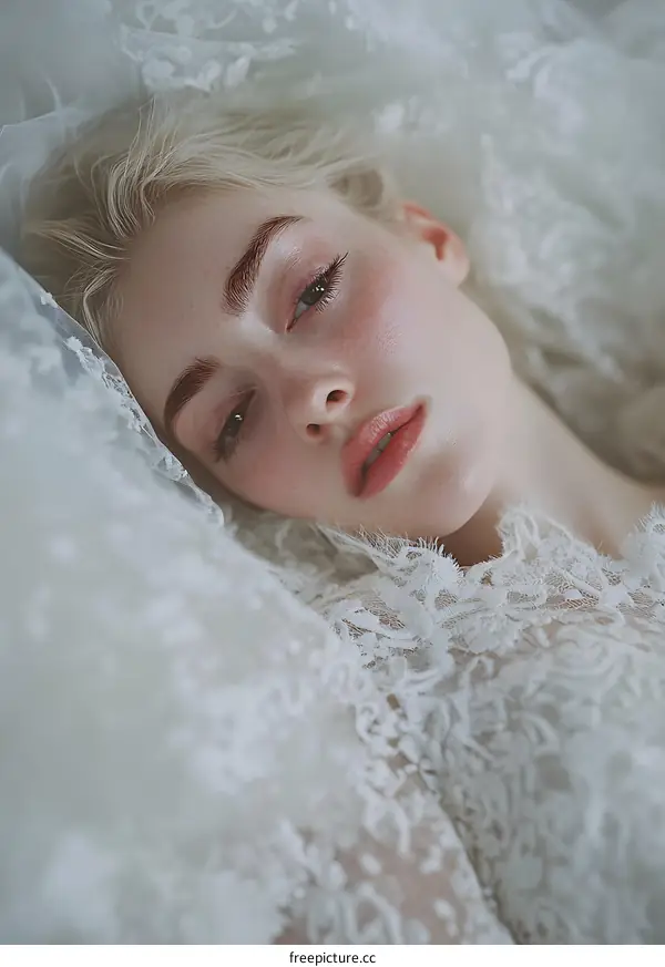 Closeup Portrait of a Young Woman With Blonde Hair