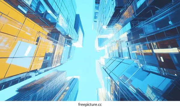 Modern City Buildings Abstract Illustration