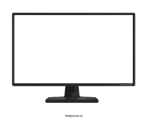 [Transparent Background PNG]Black Computer Monitor on White Background