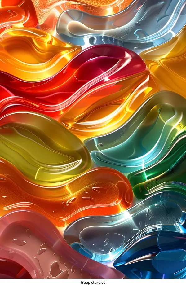 Abstract Colorful Liquid Shapes Background
