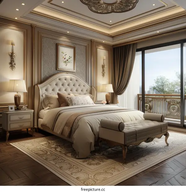 Luxury Classic Bedroom Interior Design Illustration