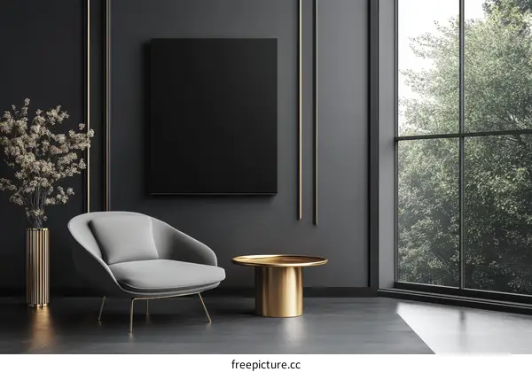 Modern Dark Living Room Interior Design